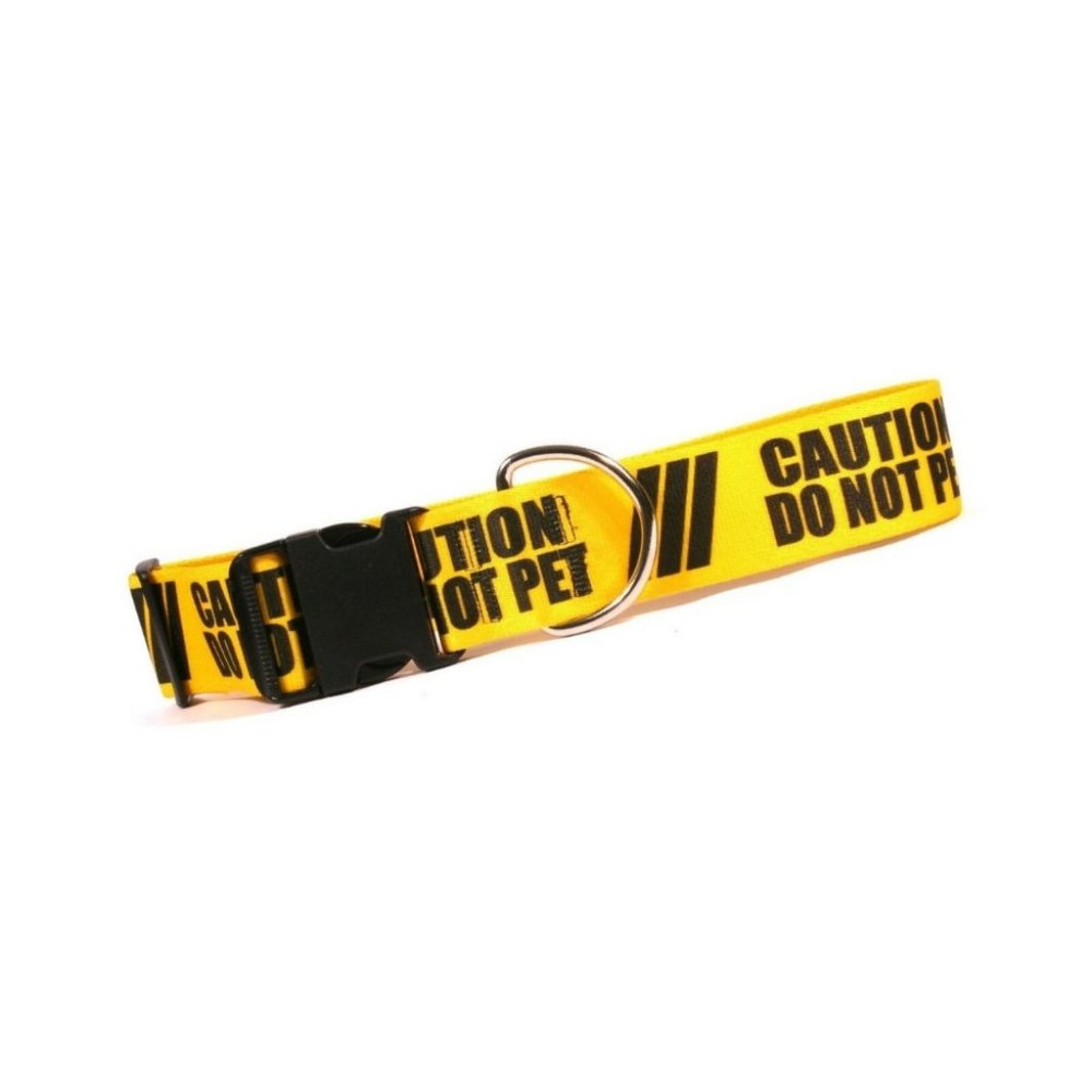 Yellow Dog Design " Caution Do Not Pet"  Medium Dog Collar (14" - 20")